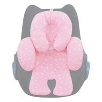 JANABEBE Redutor Almofada Infant Head & Baby Body Support Antialérgico 100% Algodão (Suporte à cabeça, corpo e costas, brilhos cor-de-rosa) 3 partes