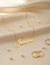 Janaina colar de nome folheado a ouro 18k