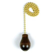 Jandorf 60318 Cadena Tirador con Herrajes, Perilla de Madera de Nogal y Latón