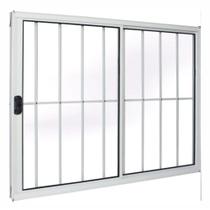 Janela 2 folhas 1,00x1,50 com grade no alumínio branco