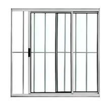 Janela 2 Folhas com grade Alumínio Brilhante, Branco ou Preto Linha 18 Modular