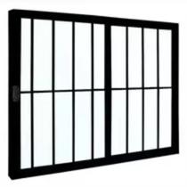 Janela 2 folhas com grade linha 18 modular