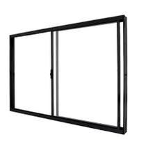 Janela 2 Folhas Vidro Alumínio Brilhante, Branco ou Preto Linha 18 Modular