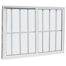 Janela 2fls com grade linha 25 aluminio branco Janela 2fls com grade linha 25 aluminio branco