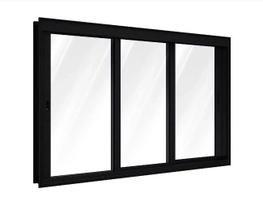 Janela 3 Folhas Vidro Alumínio Branco ou Preto Linha 25 Suprema Janela 3 Folhas Vidro Alumínio Branco ou Preto Linha 25 Suprema