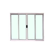 Janela 4 Folhas 120X120 Alumínio Branco Linha Esmeralda Janela 4 Folhas 120X120 Alumínio Branco Linha Esmeralda