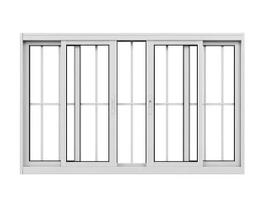 Janela 4 Folhas Com Grade 100x150 Alumínio Branco Linha 25 Jade