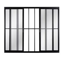 Janela 4 Folhas com Grade Alumínio Brilhante, Branco ou Preto Linha 18 Modular