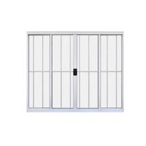 Janela 4 Folhas de Correr C/ Grade 1.00 X 1.00 Alumínio Branco Linha Modular - Hale