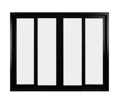 Janela 4 Folhas Vidro Alumínio Branco ou Preto Linha 25 Suprema
