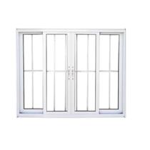 Janela 4 Folhas Vidro com Grade Alumínio Branco Linha 25 Suprema