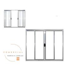 Janela 4 folhas vidros 100x120 linha modular alumínio 18 brilhante