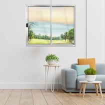 Janela Alumínio de Correr 100x120cm 2 Folhas sem Grade Plus Lux Esquadrias