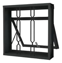 Janela Banheiro Vitrô 50x50cm Aço Zarcão C/ Grade Corrente Zarcão Cinza Janela Banheiro Vitrô 50x50cm Aço Zarcão C/ Grade Corrente Zarcão Cinza