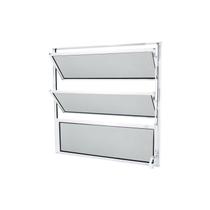 Janela Basculante Abertura Central Exclusivo 1 Seção Vidro Mini Boreal 40x40cm Espresso Esquadrias