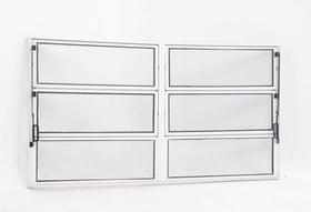 Janela Basculante de Alumínio 0,80 X 2,00 Linha All Modular Cor Branco Duplo