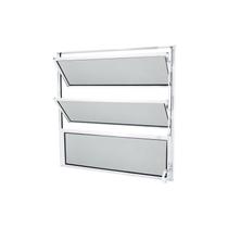 Janela Basculante de Aluminio com Abertura Central Exclusivo 1 Seção Vidro Mini Boreal 50x50cm CRV