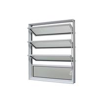 Janela Basculante em Alumínio Branco Caribe Max 80x60x6cm 4 Folhas Jap