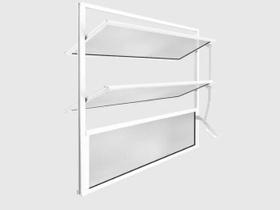 Janela basculante para banheiro aluminio branco 60x60 com vidros mini boreal