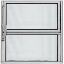 Janela Basculante Vitro Aluminio Brilhante Liso Esquadria 40X40 Vidro Mini Boreal Transparente J&C
