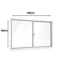 janela, basculante, vitro, BRANCO 100x60 cm Aluminio 2 folhas de corre