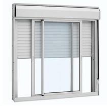 Janela Com 2 Folhas De Correr E Persiana Integrada 1,00x1,00 Aluminio Branco