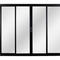 Janela Correr 4 Folhas Central sem Grade Vidro Liso 100x100cm Ecosul Esquadrisul