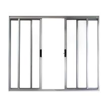 Janela Correr 4 Folhas Central sem Grade Vidro Liso 100x100cm Ecosul Esquadrisul