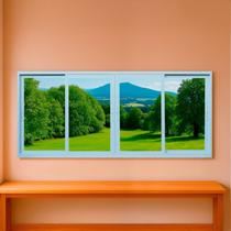 Janela Correr 4 Folhas Vidro 200cm X 100cm Vidro Temperado 6cm Fábrica do Alumínio Janela Correr 4 Folhas Vidro 200cm X 100cm Vidro Temperado 6cm Fábrica do Alumínio