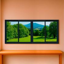 Janela Correr 4 Folhas Vidro 2,00x1,00m Vidro Temperado 6mm Fábrica do Alumínio Janela Correr 4 Folhas Vidro 2,00x1,00m Vidro Temperado 6mm Fábrica do Alumínio