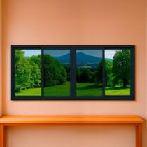 Janela Correr com Tela Mosquiteira 1,50x1,20m Vidro Temperado 6mm Fábrica do Alumínio Janela Correr com Tela Mosquiteira 1,50x1,20m Vidro Temperado 6mm Fábrica do Alumínio