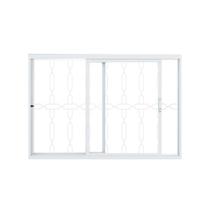 Janela Correr Vitralfer 120x100 - 2 Folhas / 1 Fixa C/grade - Branca