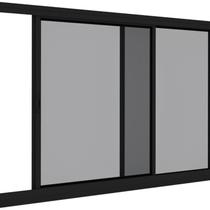 Janela de Aço 100x150cm 2 Folhas com Grade - Cor: Branco Preto