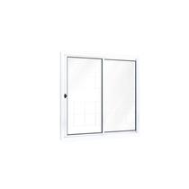 Janela de Aço de Correr 100x100cm 2 Folhas com Grade Quadrada e Vidro Riobras Branco Janela de Aço de Correr 100x100cm 2 Folhas com Grade Quadrada e Vidro Riobras Branco