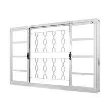 Janela de Aço de Correr 100x120cm 4 Folhas com Grade sem Vidro Minas Sul Mgm Janela de Aço de Correr 100x120cm 4 Folhas com Grade sem Vidro Minas Sul Mgm