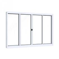 Janela de Aço de Correr 100x120cm 4 Folhas com Vidro Liso Riobras Branco Lucasa Janela de Aço de Correr 100x120cm 4 Folhas com Vidro Liso Riobras Branco Lucasa