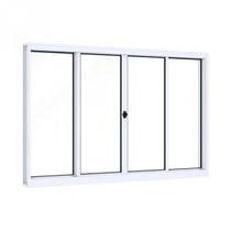 Janela de Aço de Correr 100x200cm 4 Folhas com Vidro Liso Riobras Janela de Aço de Correr 100x200cm 4 Folhas com Vidro Liso Riobras
