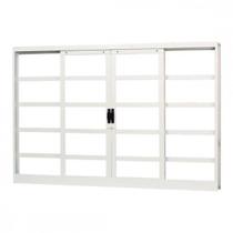 Janela de Aço de Correr 120x120cm 4 Folhas Minas Sul MGM Branco Janela de Aço de Correr 120x120cm 4 Folhas Minas Sul MGM Branco