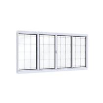 Janela de Aço de Correr 120x150cm 4 Folhas com Grade Quadrada Facilita Lucasa