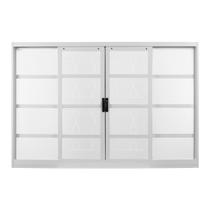 Janela de Aço de Correr 120x200cm 4 Folhas com Grade Minas Sul MGM