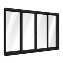 Janela de Aço de Correr Central 4 Folhas 100x100cm Aço Pronto Riobras