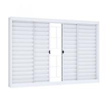 Janela de Aço de Correr de Correr 100x120cm com Grade Quadrada Riobras