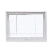 Janela de Aço Maxim-Ar 50x50cm com Grade Quadriculada e Vidro Boreal Qualitysol Ramassol