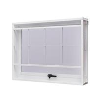 Janela de Aço Maxim-Ar 60x60cm com Grade Quadriculada e Vidro Boreal Unicsol Ramassol