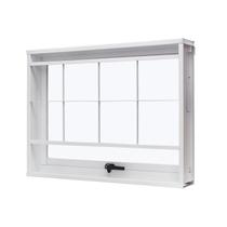 Janela de Aço Maxim-Ar 60x80cm com Grade Quadriculada e Vidro Liso Unicsol Ramassol
