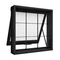 Janela de Aço Maxim-ar com Grade Quadrada 50x50cm Aço Pronto Riobras