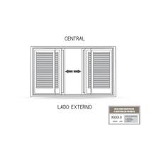 Janela de Aço Veneziana com Grade Quadrada 6 Folhas 120x150cm Facilitá Lucasa