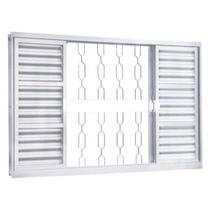 Janela de Aço Veneziana Correr 100x200cm 6 Folhas Minas Sul MGM Branco