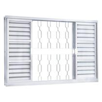 Janela de Aço Veneziana Correr 100x200cm 6 Folhas Minas Sul MGM Branco Janela de Aço Veneziana Correr 100x200cm 6 Folhas Minas Sul MGM Branco