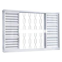 Janela de Aço Veneziana Correr 100x200cm 6 Folhas Minas Sul MGM Branco Janela de Aço Veneziana Correr 100x200cm 6 Folhas Minas Sul MGM Branco